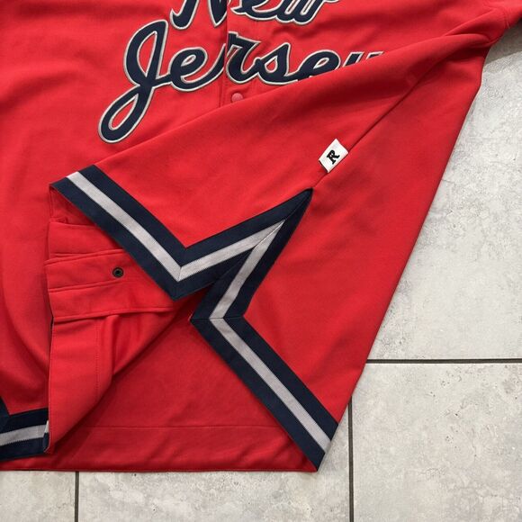 Nike NBA New Jersey Nets XL Oversize Red Warm-Up Jacket Shooting Shirt Fits 3XL - Picture 7 of 11